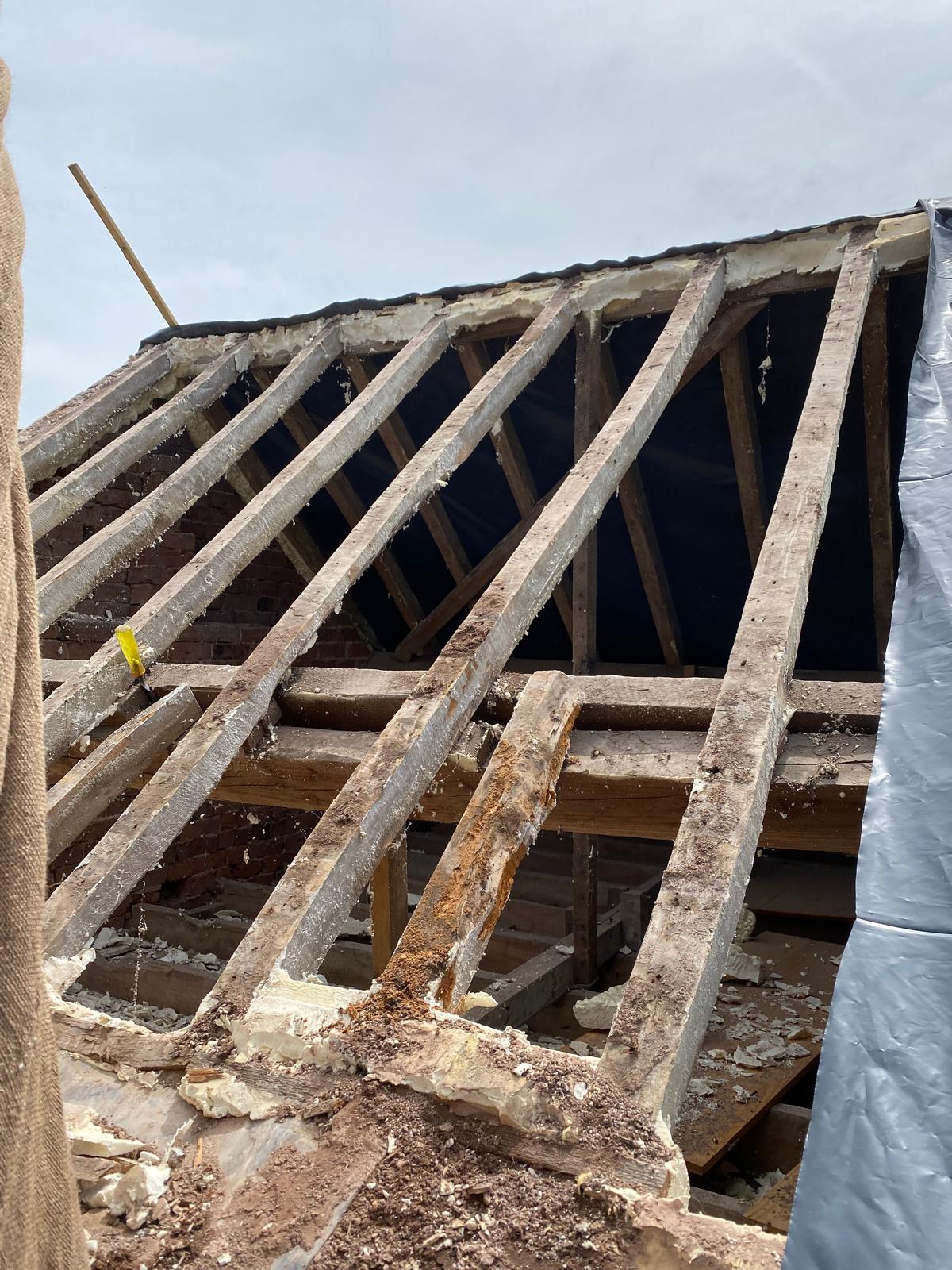 Heritage timber roof rafter restoration