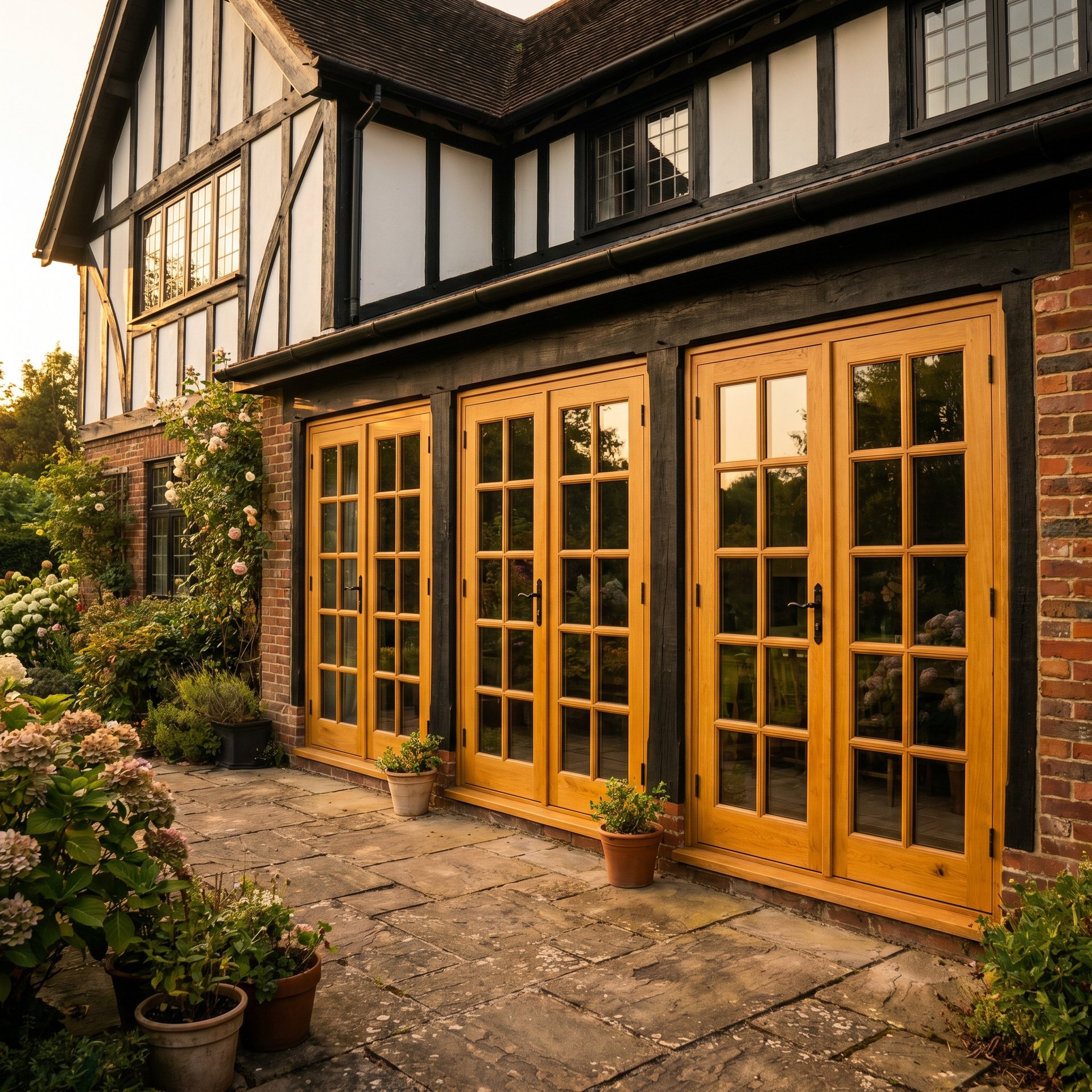 Bespoke oak French doors