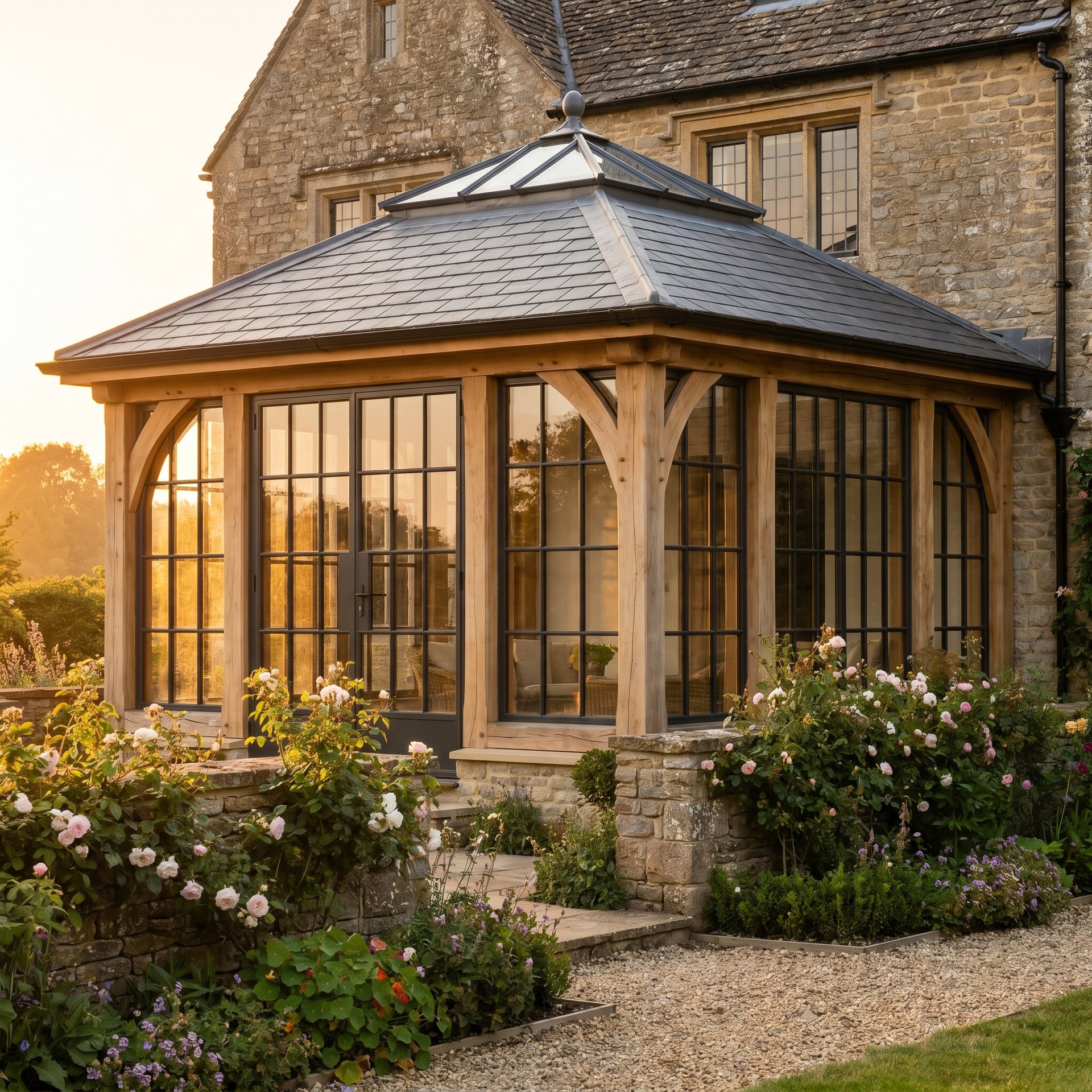 Oak-framed orangery