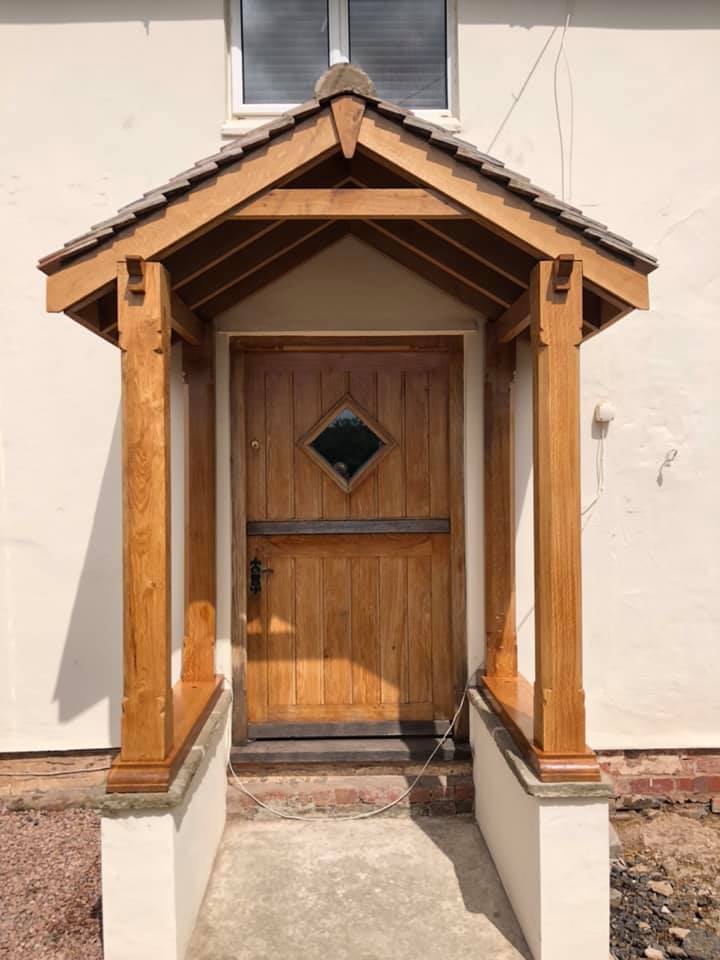 Oak porch detail