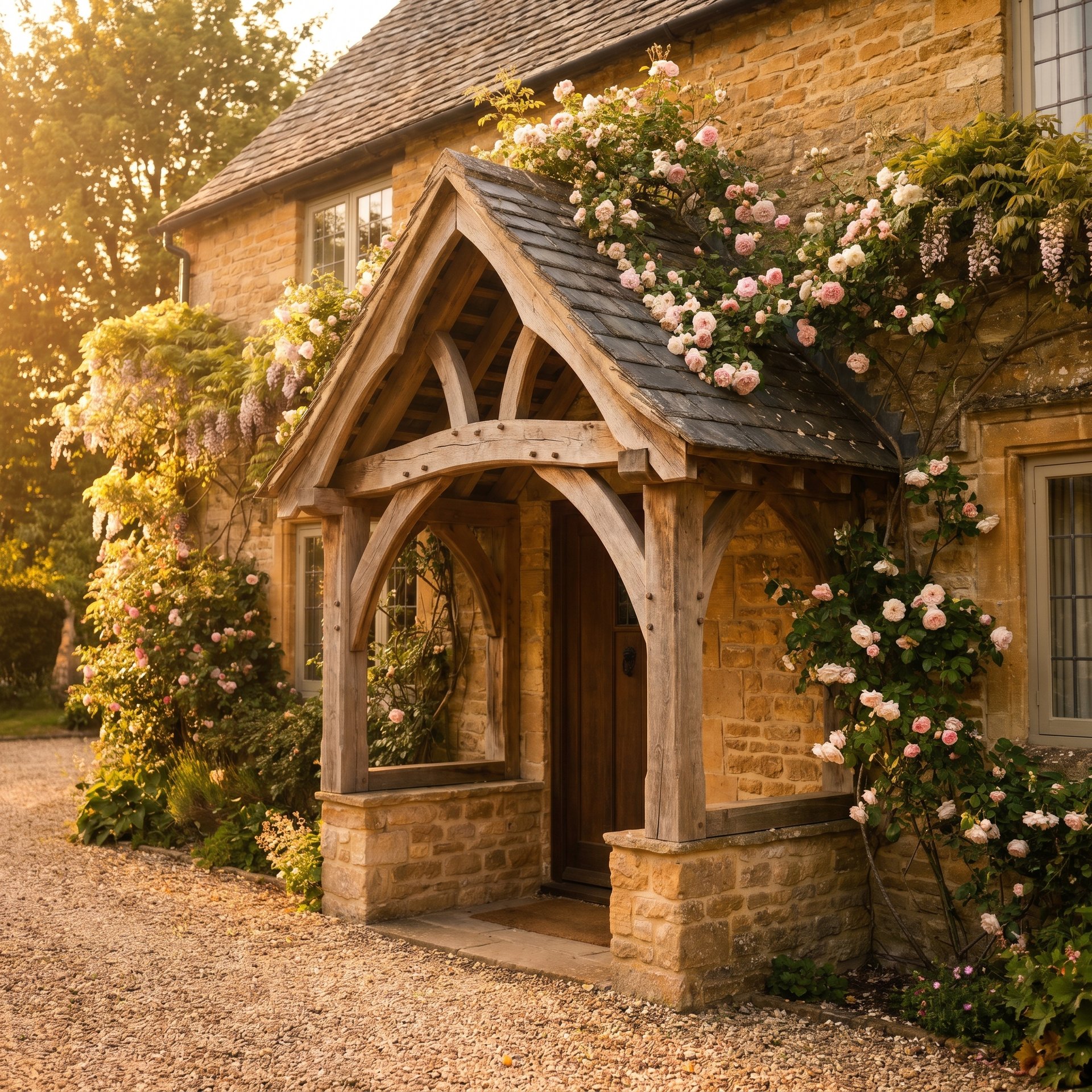 Bespoke oak-framed porch