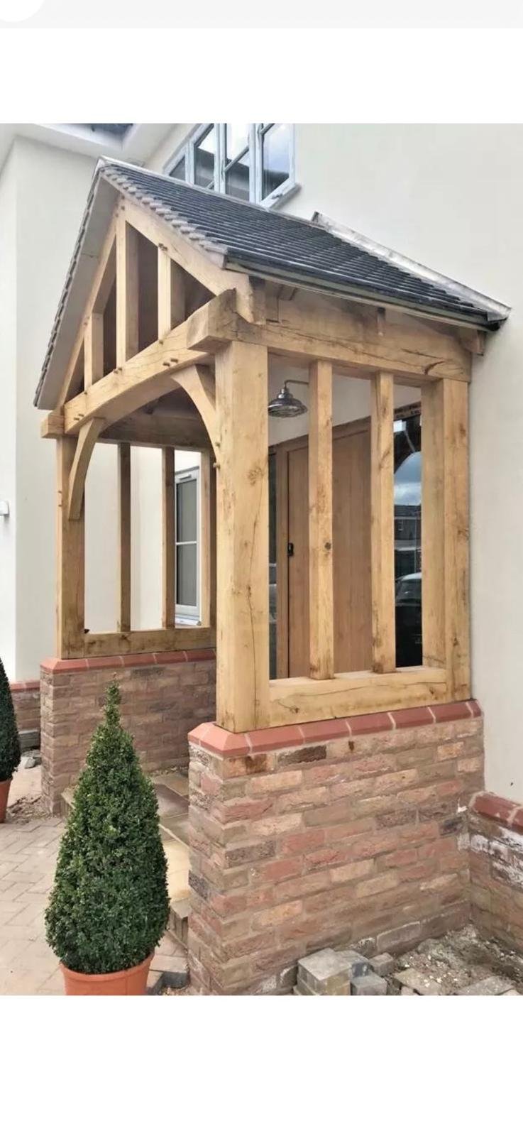 Oak porch on brick plinth