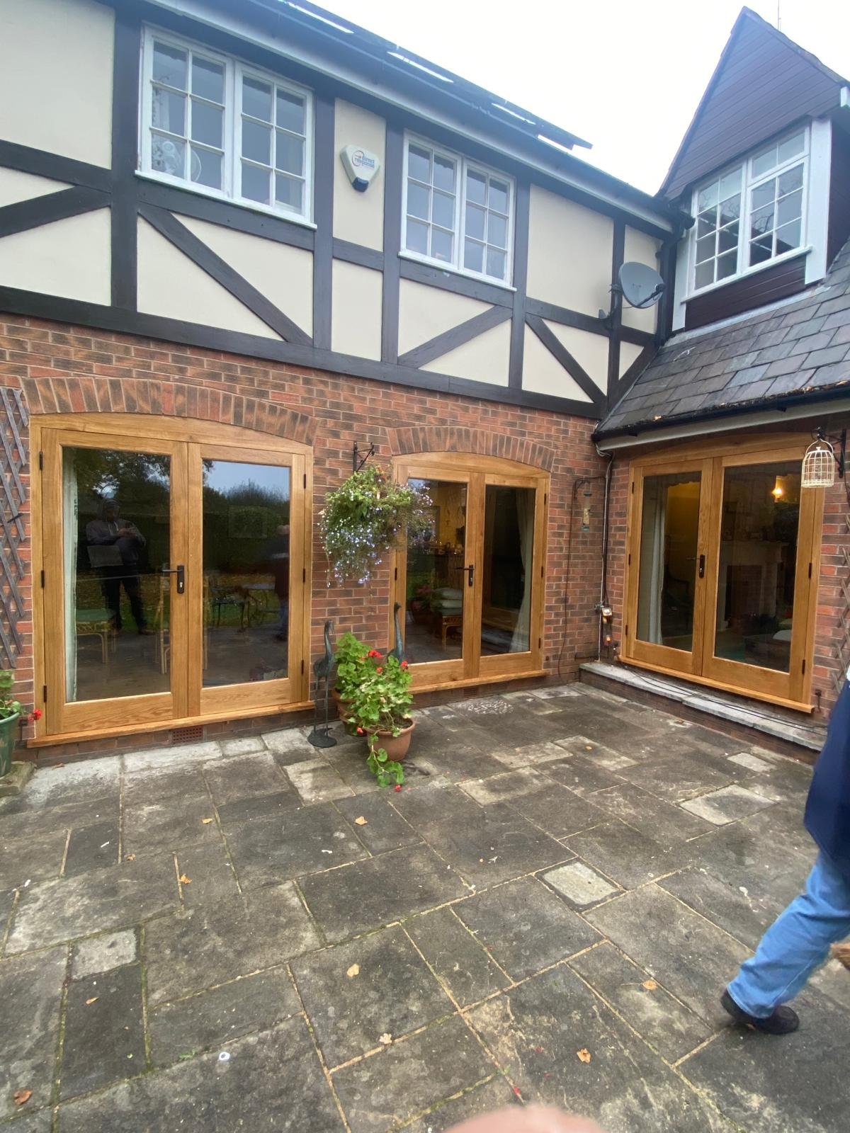Three sets of French doors