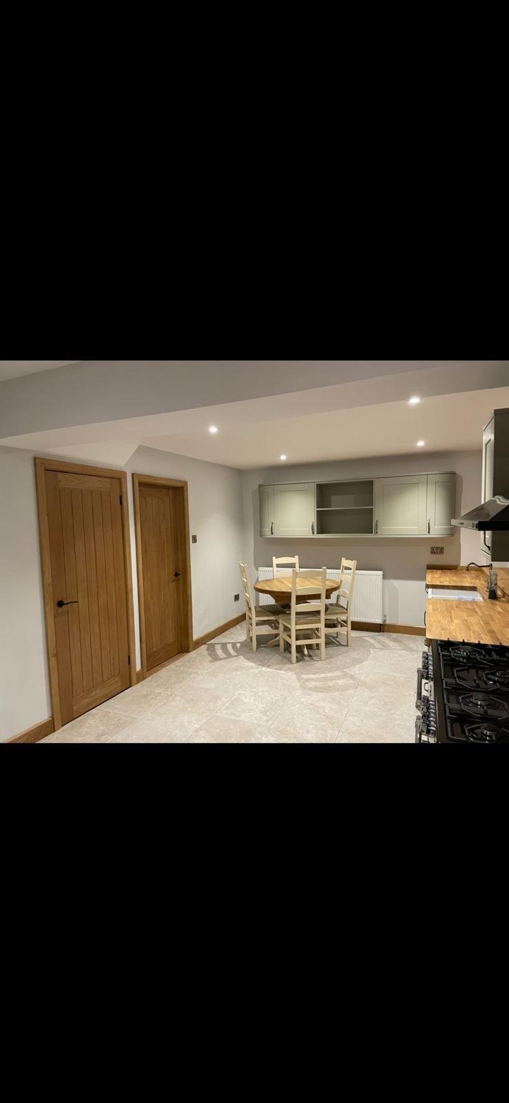 Kitchen with oak doors