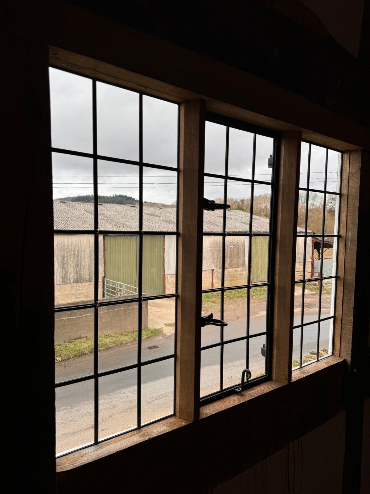 Oak triple casement