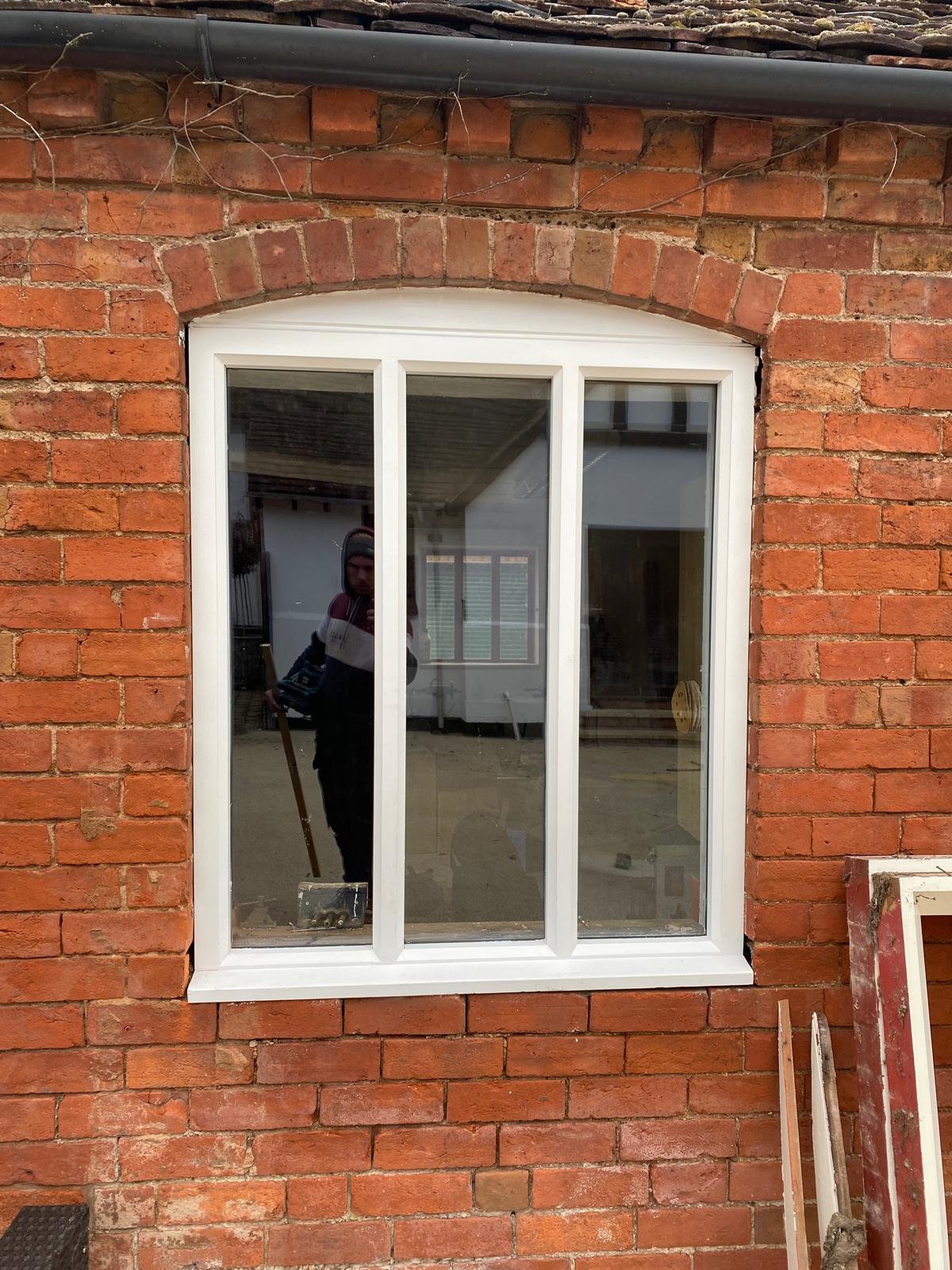 Painted three-light casement